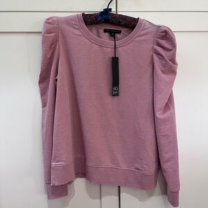 Jane and Delancey Mauve Pink Puff Sleeve Sweater